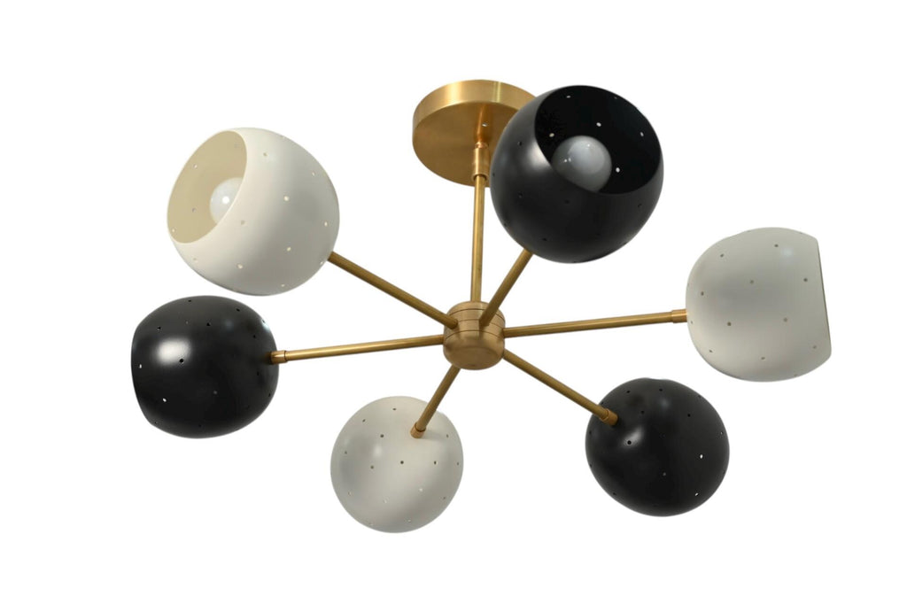 6 Light Brass Ball Sputnik Chandelier Lighting Fixture __etsy:7180311195