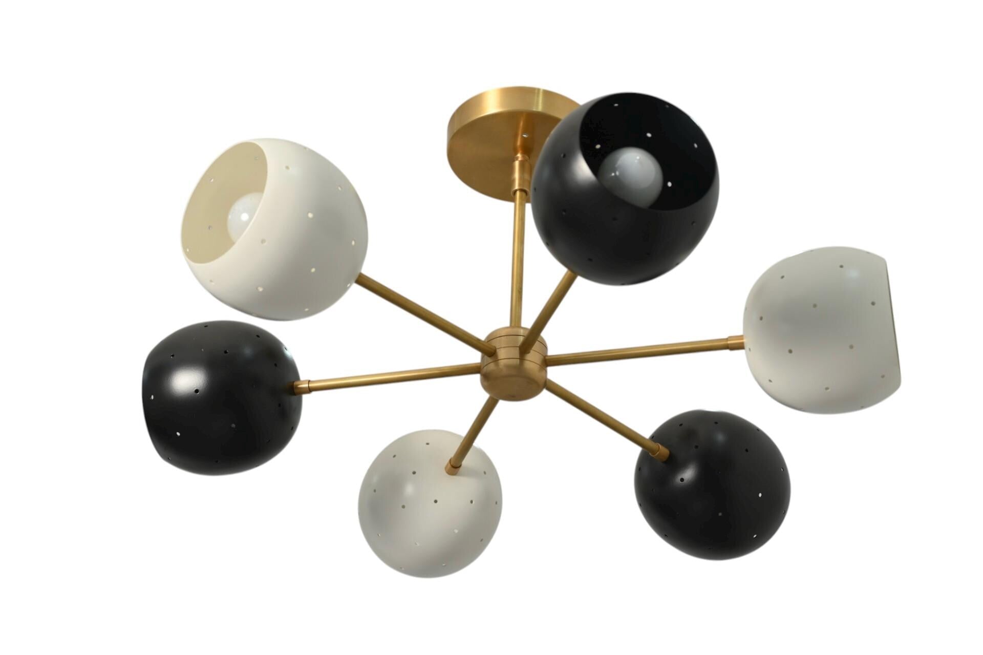 6 Light Brass Ball Sputnik Chandelier Lighting Fixture __etsy:7180311195