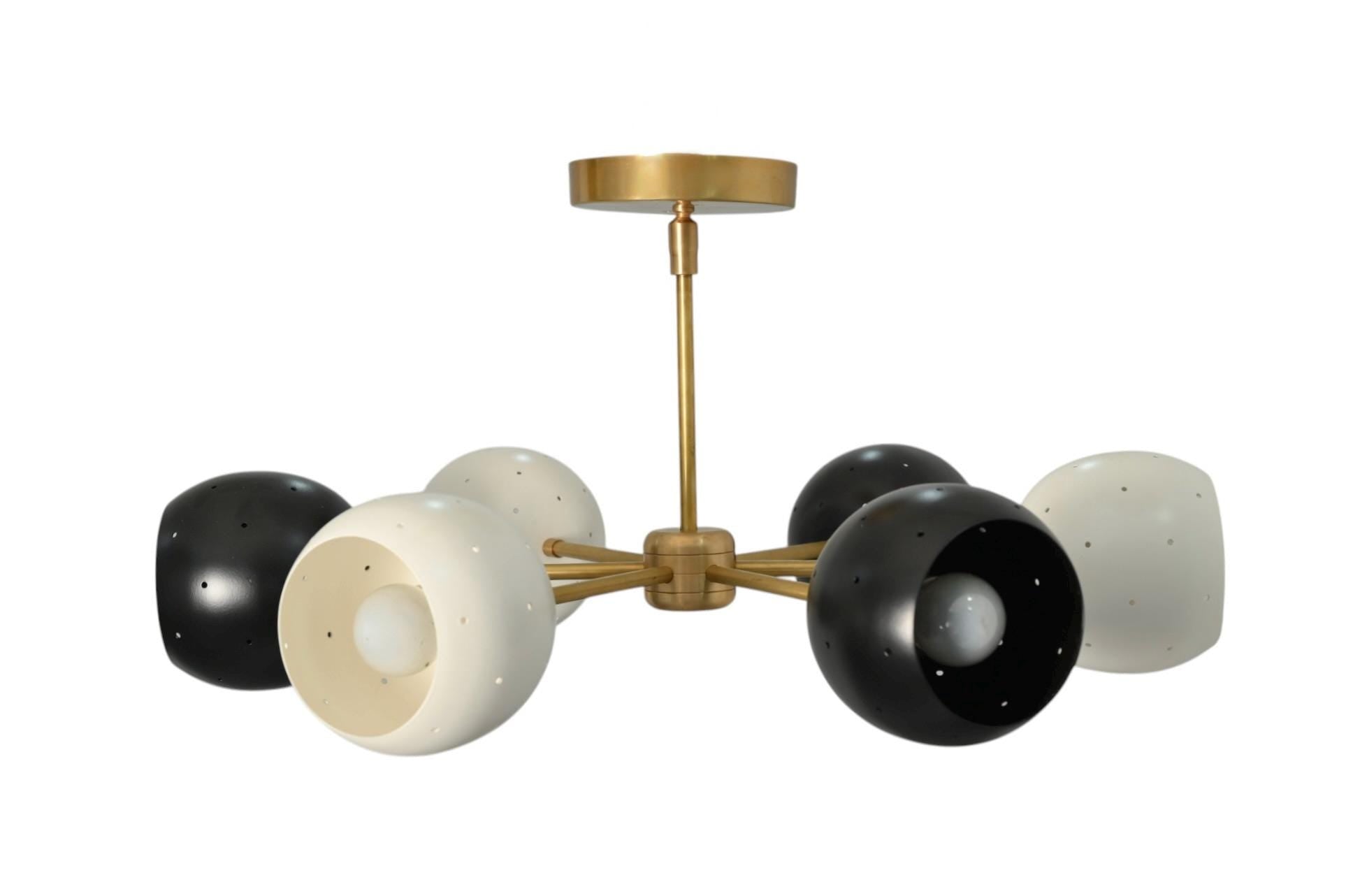 6 Light Brass Ball Sputnik Chandelier Lighting Fixture __etsy:7132342154