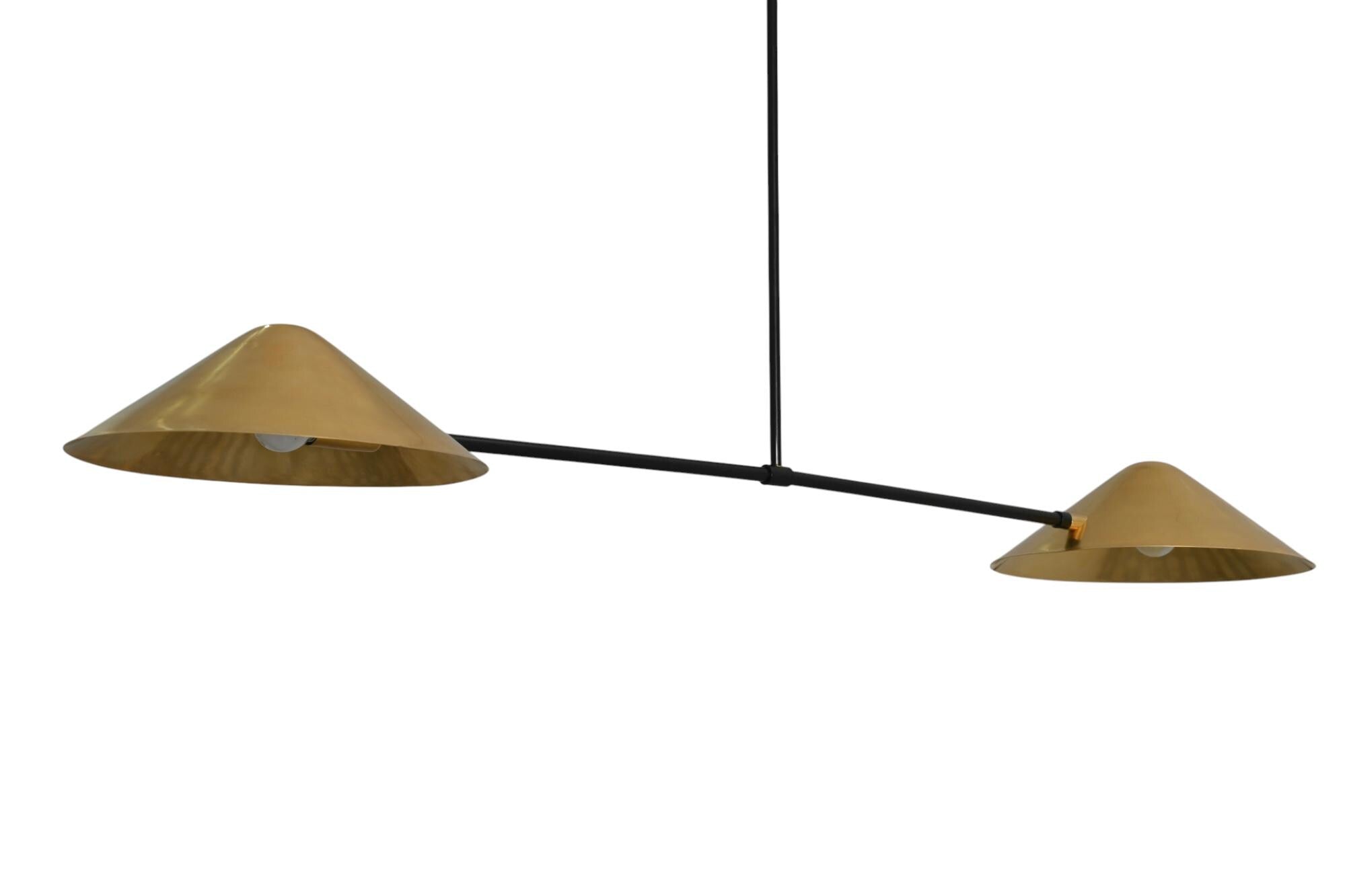 2 Light Ceiling Brass Sputnik  Pendant Shade Handmade Vintage Fixture Chandelier __etsy:7195518469