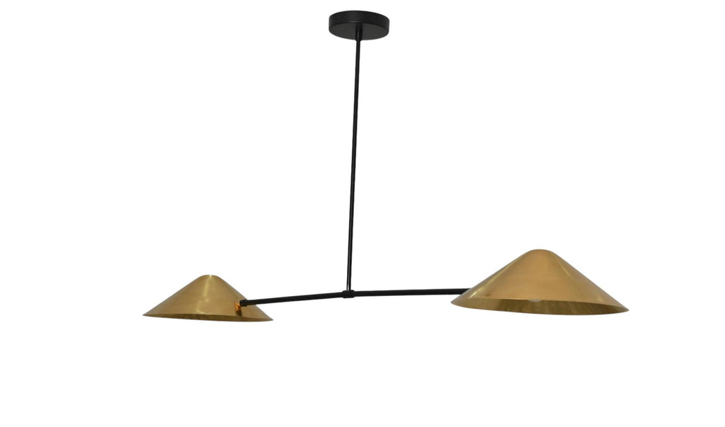 2 Light Ceiling Brass Sputnik  Pendant Shade Handmade Vintage Fixture Chandelier __etsy:7195518619