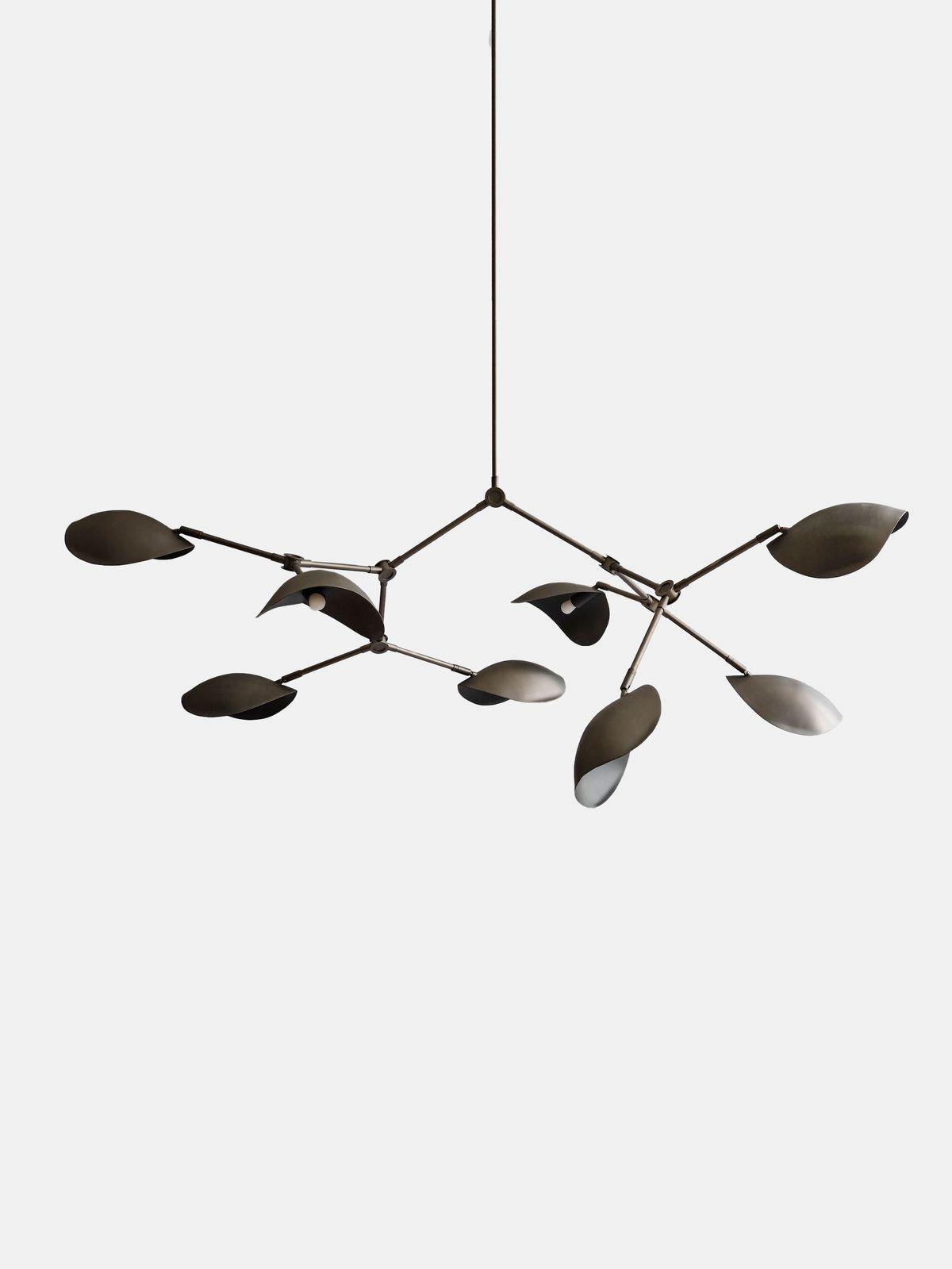 8 Light Curved Mid Century Stilnovo Brass Lighting Fixture __etsy:7601784023