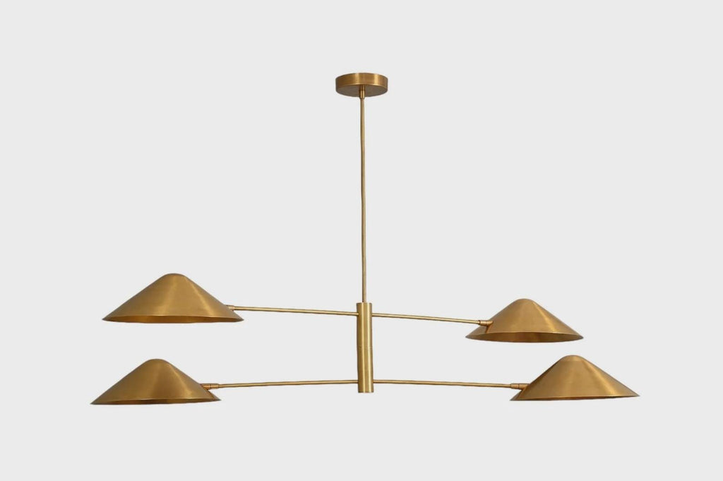 4  Light Inspired Ceiling Brass Sputnik  Pendant Handmade Vintage Fixture Chandelier __etsy:7195543551