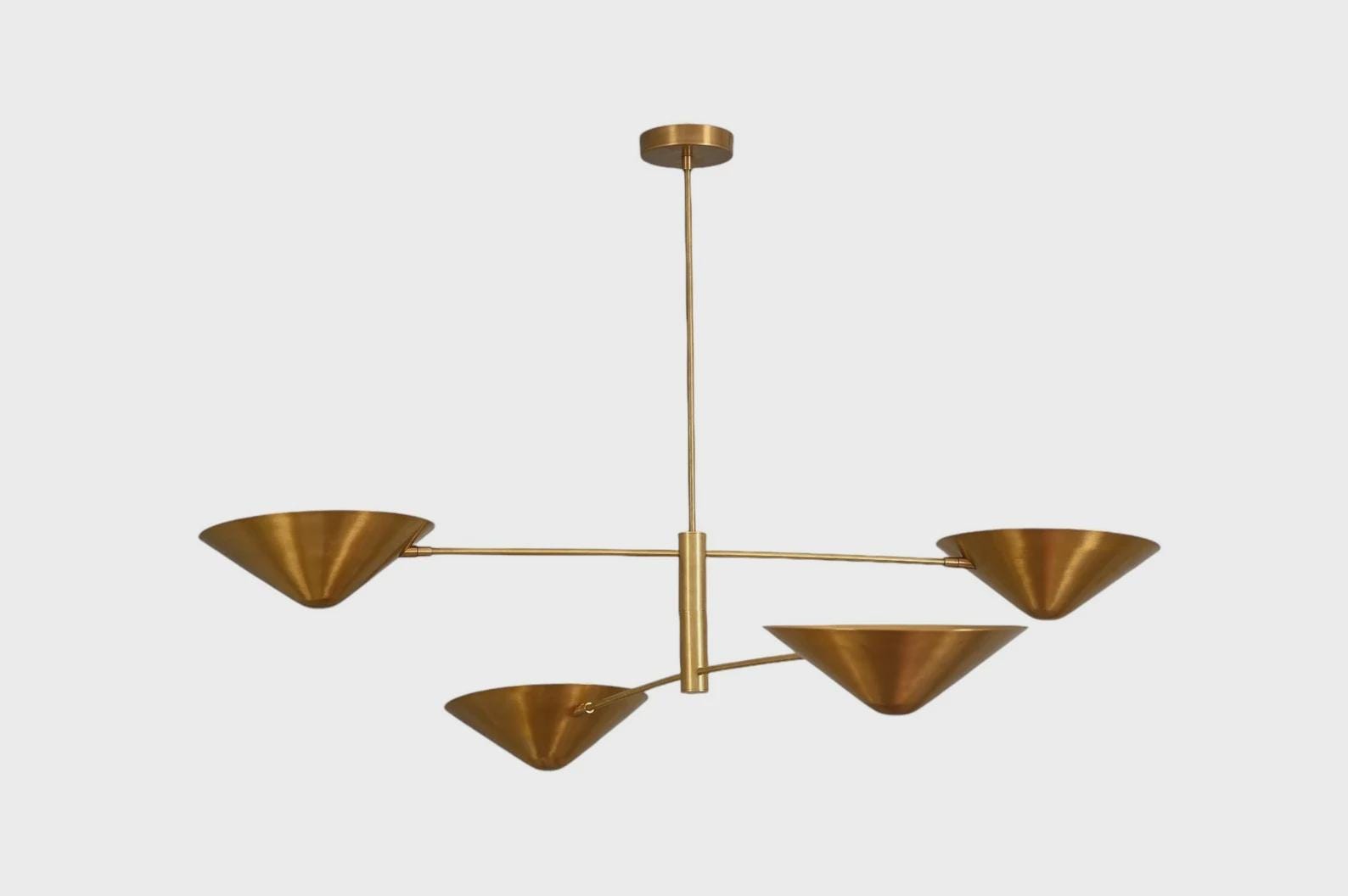 4  Light Inspired Ceiling Brass Sputnik  Pendant Handmade Vintage Fixture Chandelier __etsy:7195543665