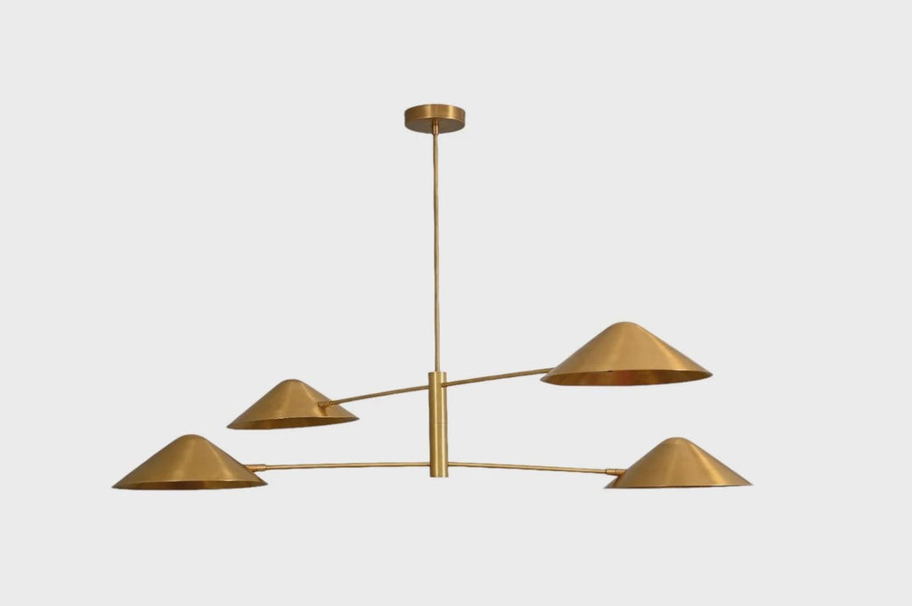 4  Light Inspired Ceiling Brass Sputnik  Pendant Handmade Vintage Fixture Chandelier __etsy:7195543819