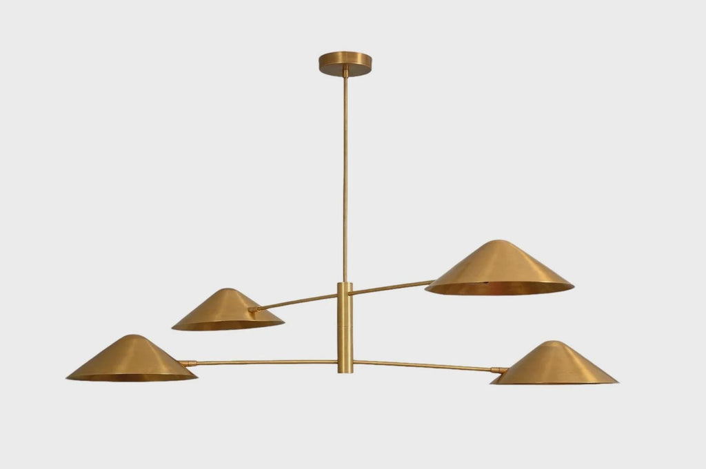 4  Light Inspired Ceiling Brass Sputnik  Pendant Handmade Vintage Fixture Chandelier __etsy:7147553628