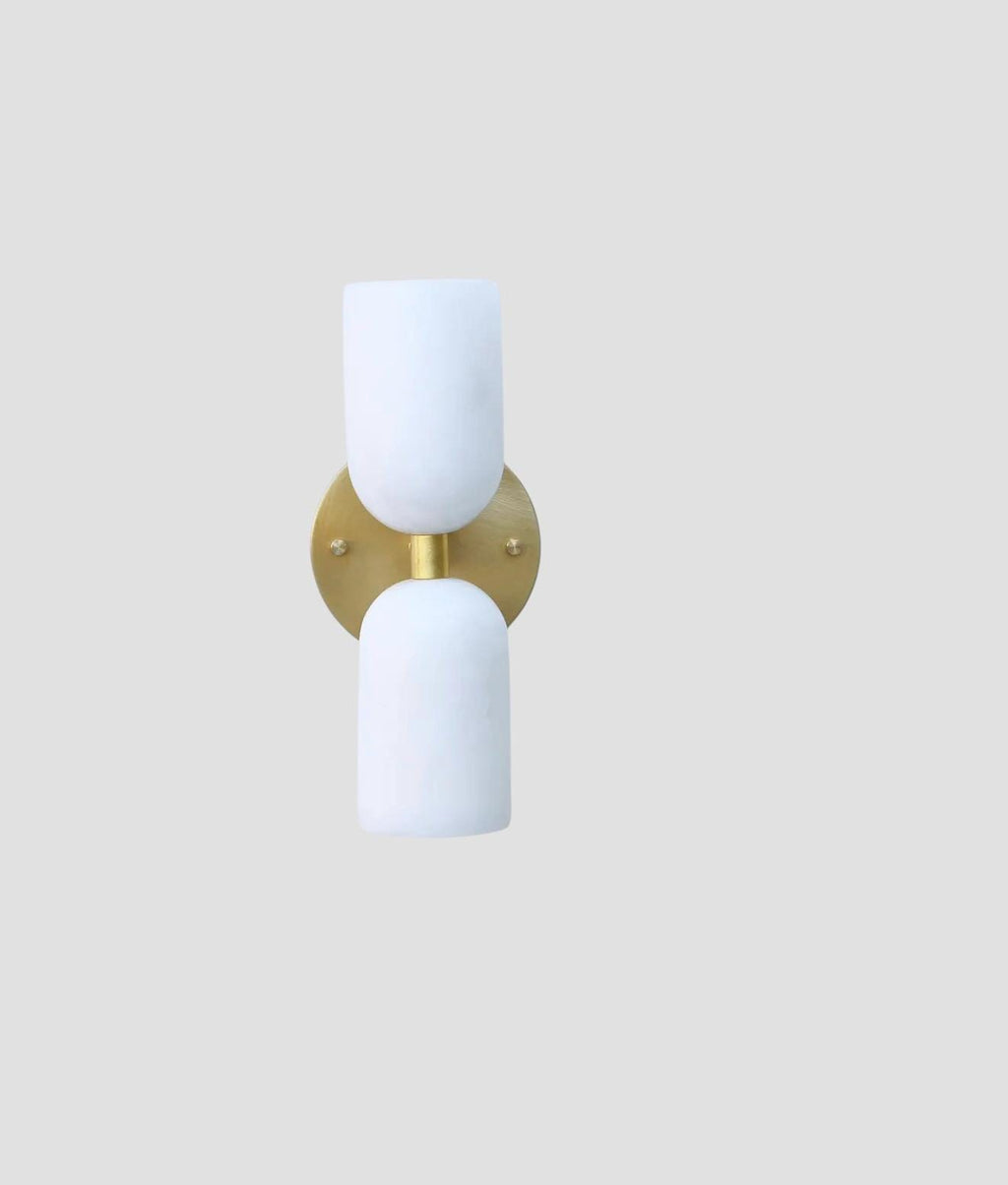 2 Light Marble Wall Lamp Alabaster Sputnik Light Fixture __etsy:7586310283