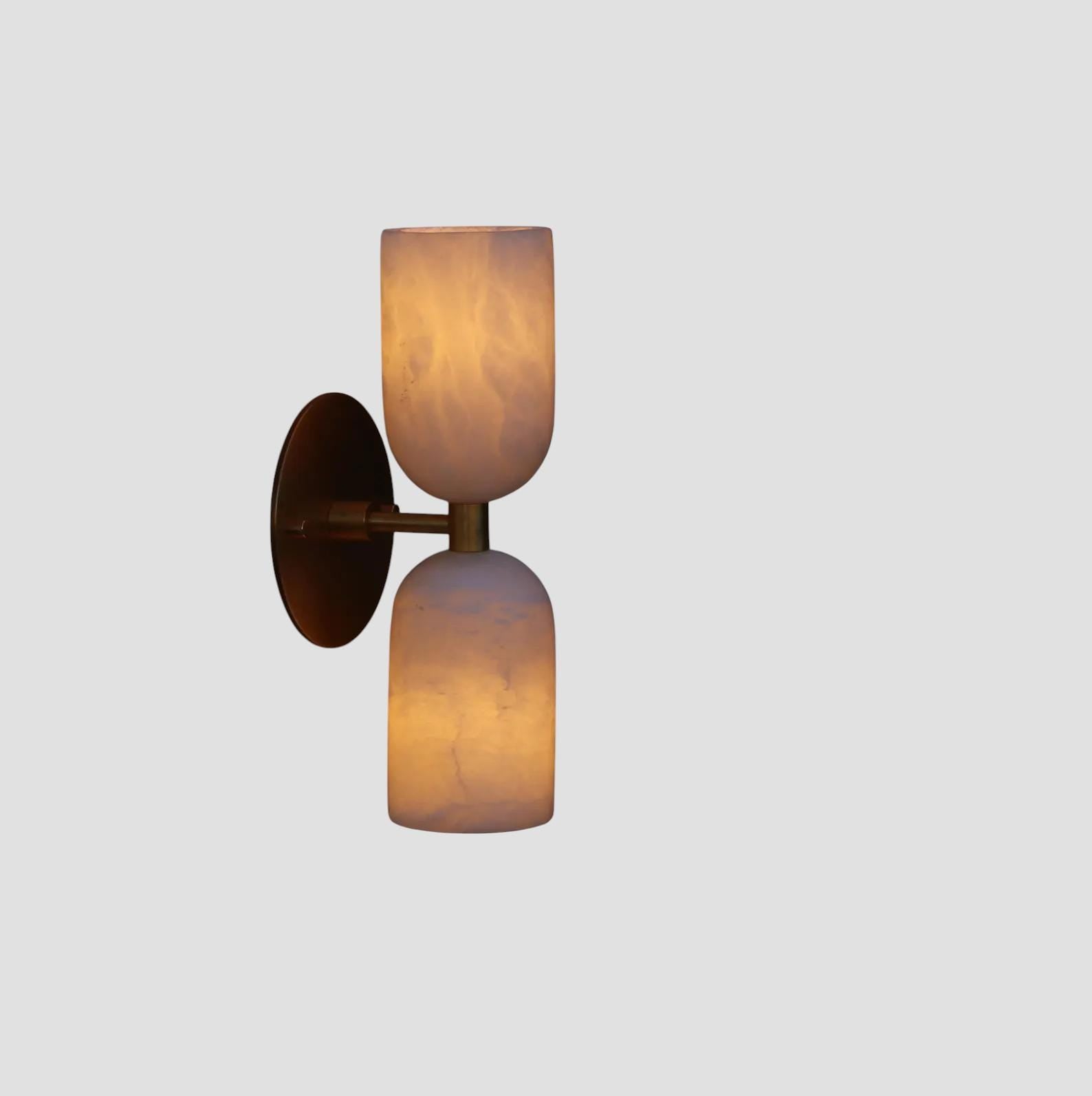 2 Light Marble Wall Lamp Alabaster Sputnik Light Fixture __etsy:7586310555