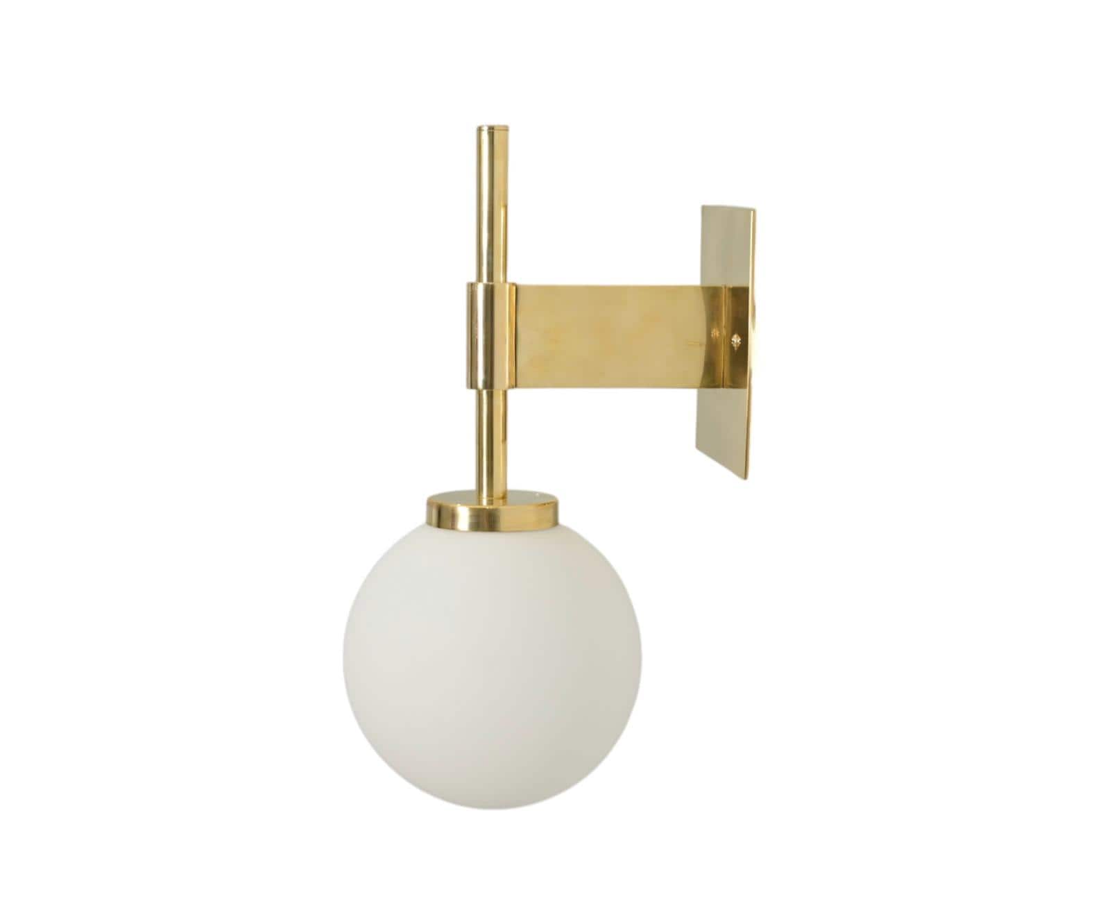 Single Light Ball Stick Handmade Brass Wall Lamp & Sconce Fixture __etsy:7208846795