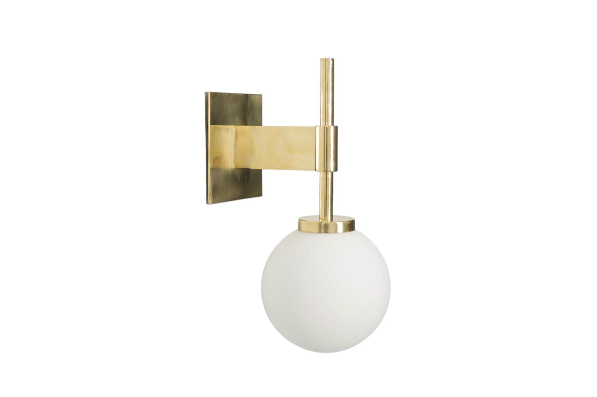 Single Light Ball Stick Handmade Brass Wall Lamp & Sconce Fixture __etsy:7208846879