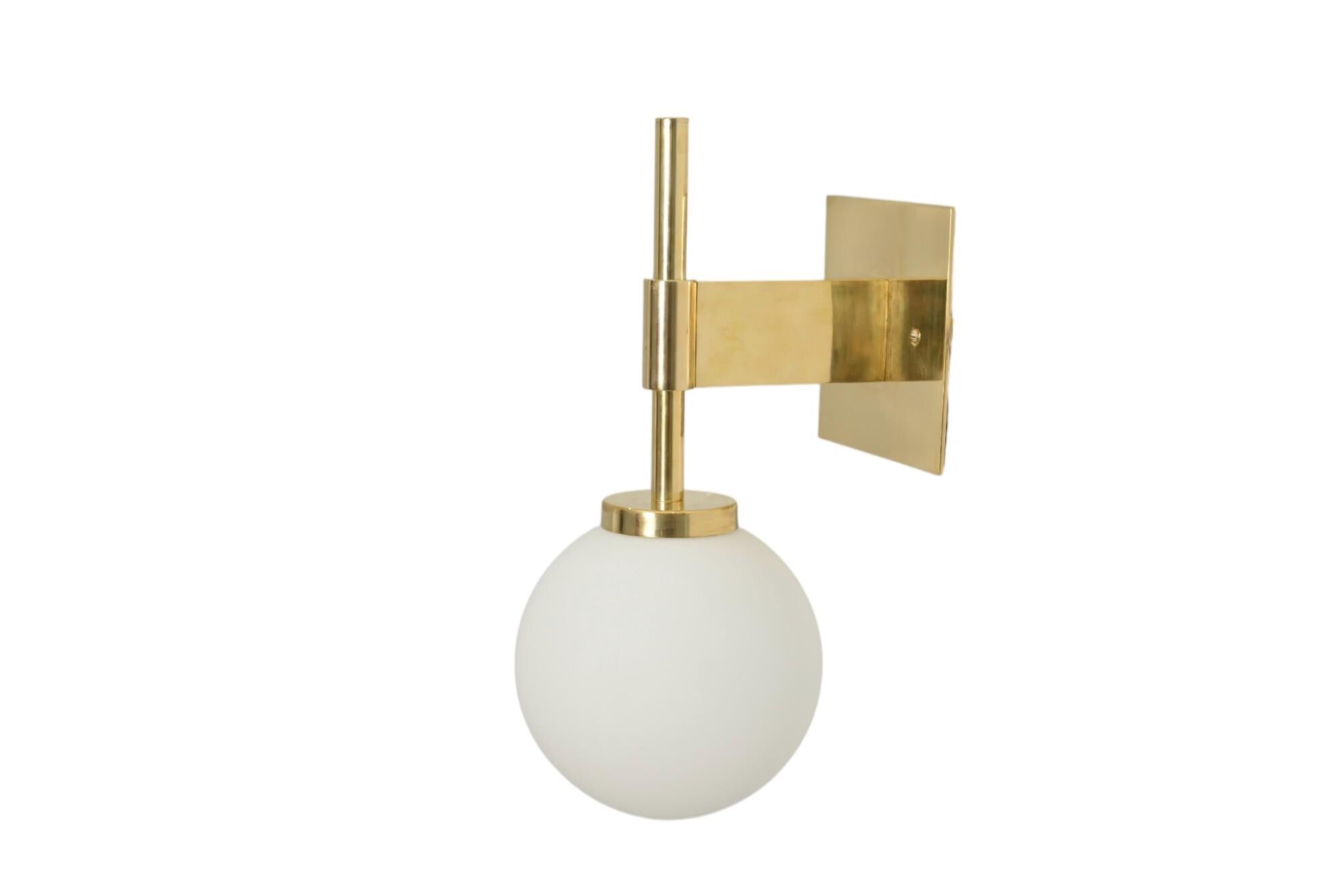 Single Light Ball Stick Handmade Brass Wall Lamp & Sconce Fixture __etsy:7208846971