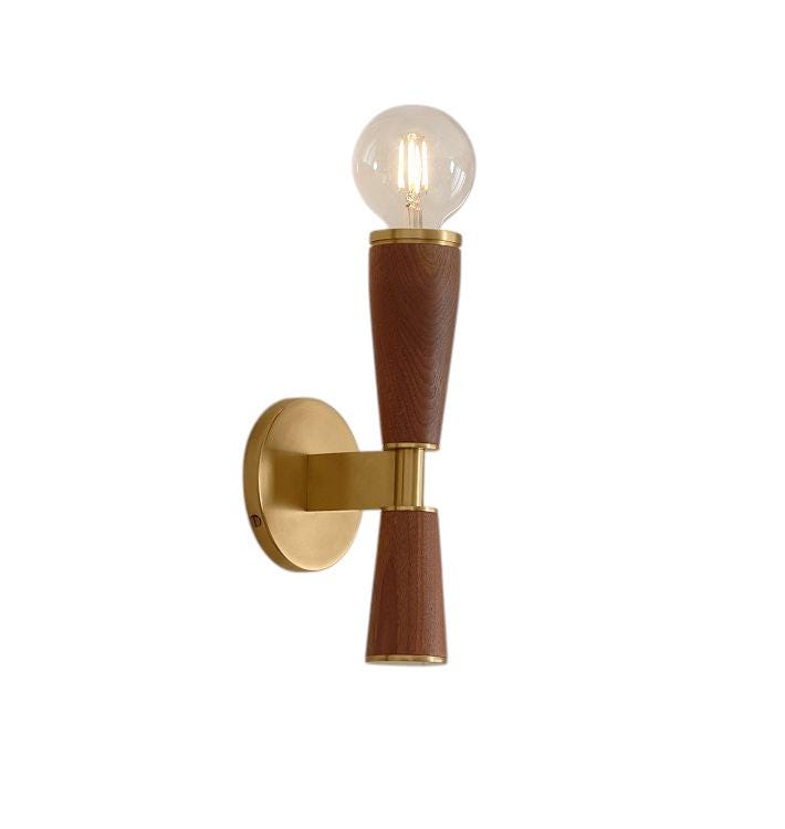 Single Light Wood Shade Wall Lamp and Sconce Fixture __etsy:7255067419
