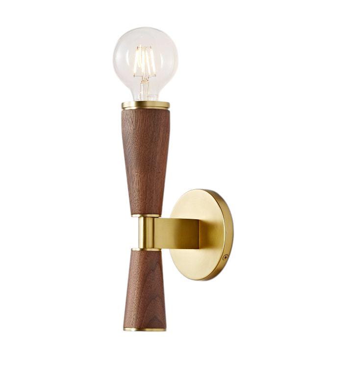Single Light Wood Shade Wall Lamp and Sconce Fixture __etsy:7207094186