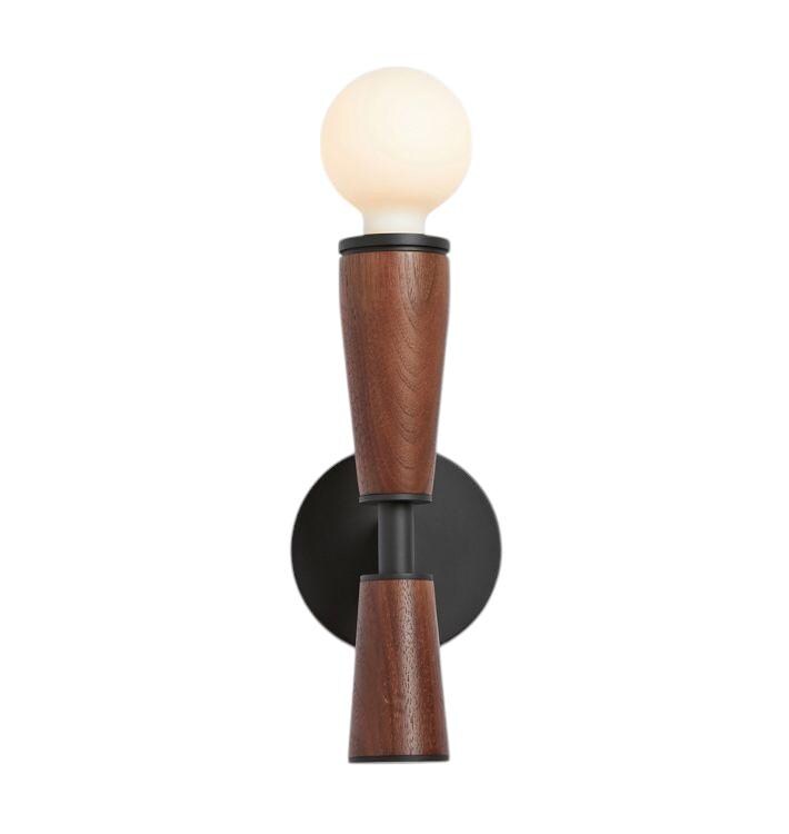 Single Light Wood Shade Wall Lamp and Sconce Fixture __etsy:7255067931