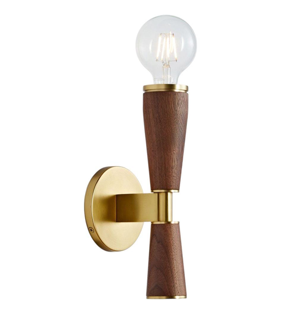 Single Light Wood Shade Wall Lamp and Sconce Fixture __etsy:7255068191