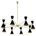 Stilnovo Style Eight Arms  Lights Colored Shade sputnik Ceiling Chandelier Brass Fixture __etsy:7150687042