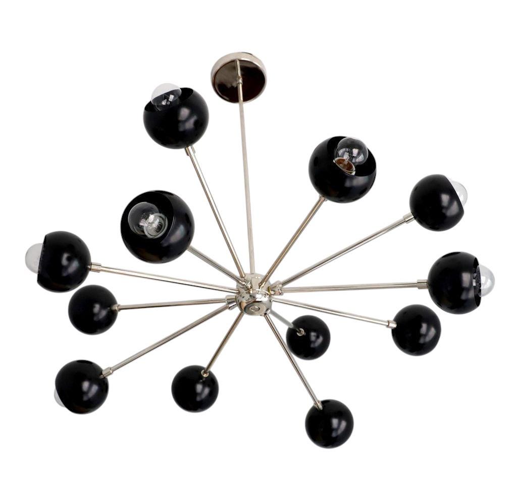 Stilnovo Style 12 Lights Colored Globe Shade Sputnik Ceiling Chandelier Brass Fixture __etsy:7160781010