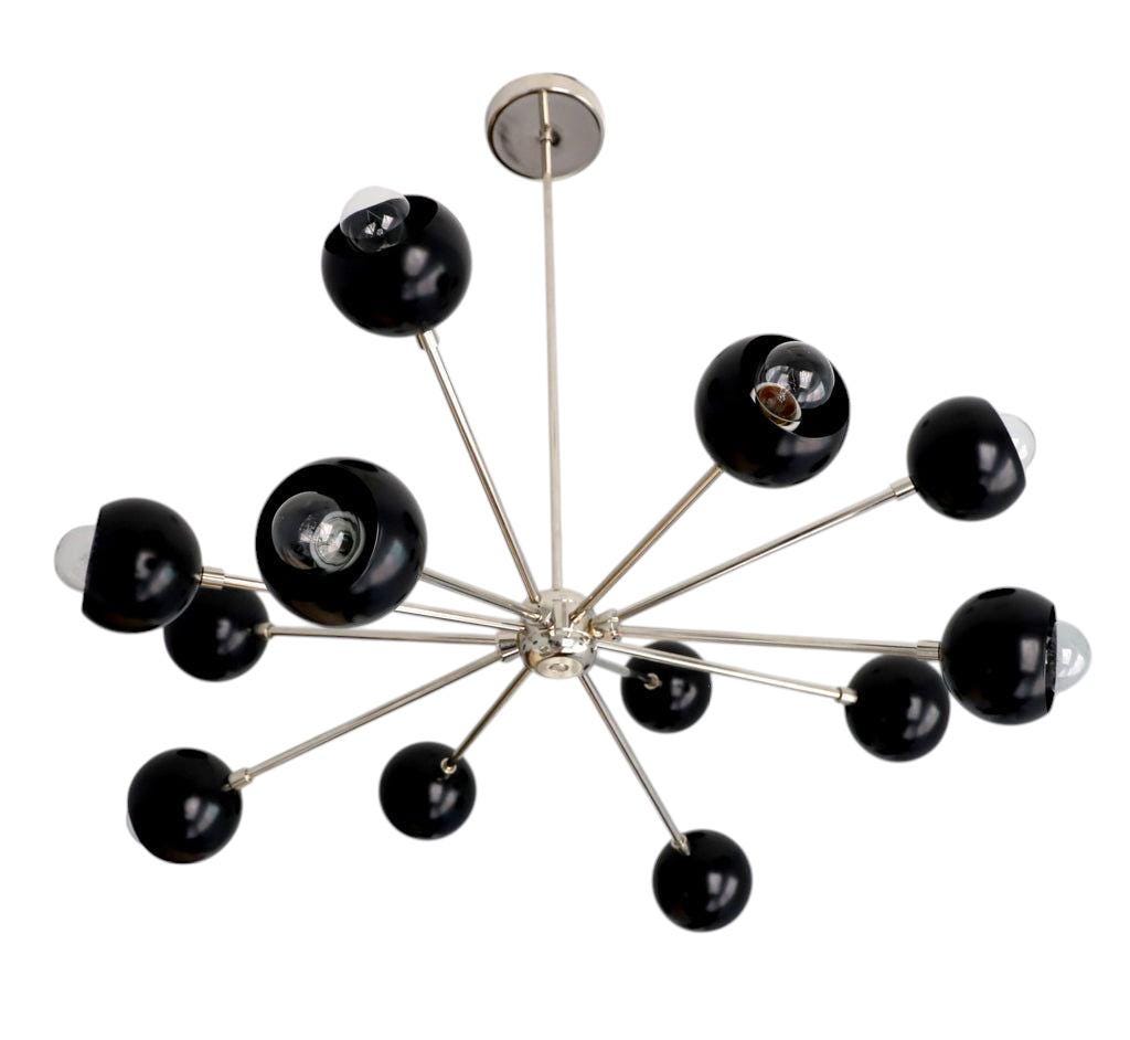 Stilnovo Style 12 Lights Colored Globe Shade Sputnik Ceiling Chandelier Brass Fixture __etsy:7160781292