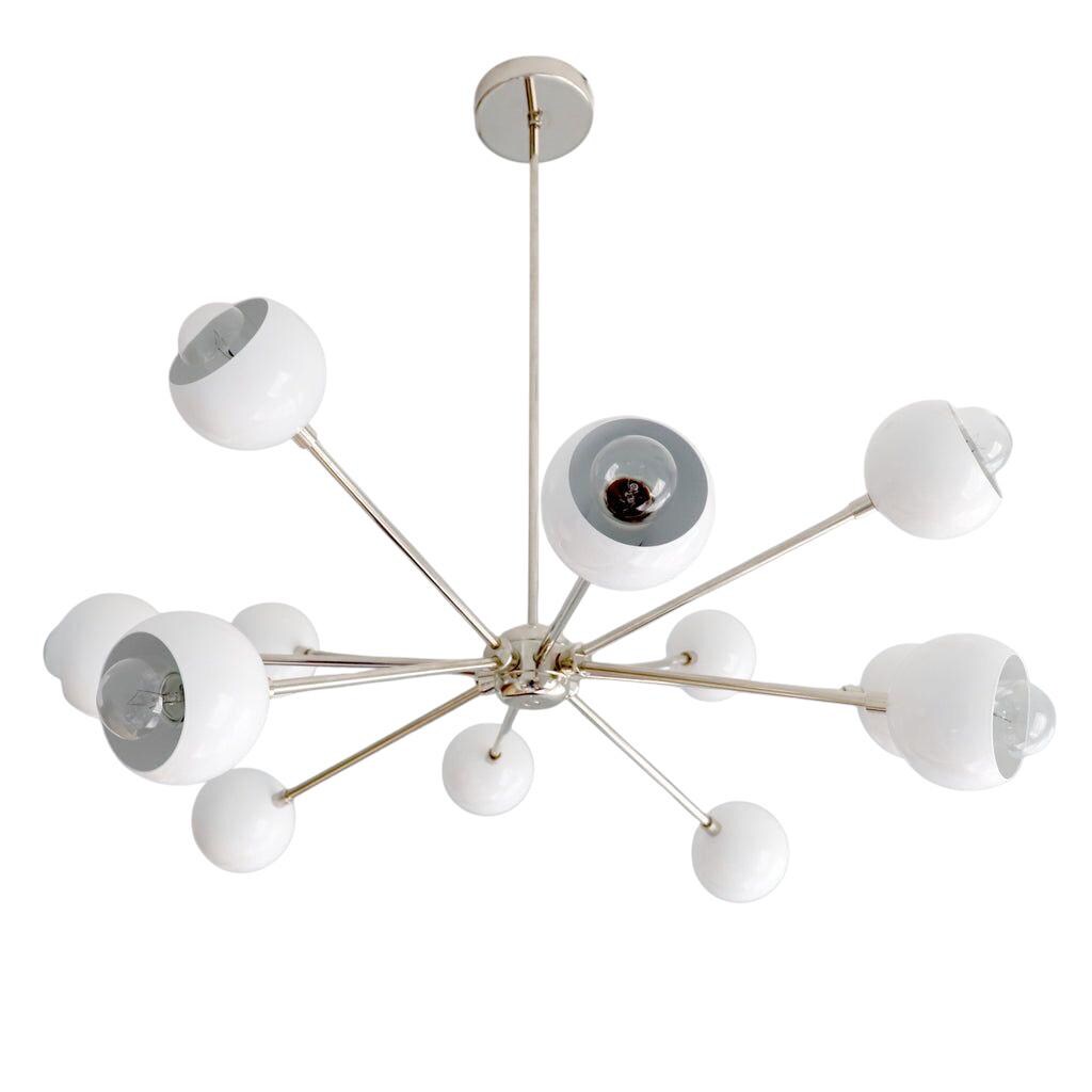 Stilnovo Style 12 Lights Colored Globe Shade Sputnik Ceiling Chandelier Brass Fixture __etsy:7160781436