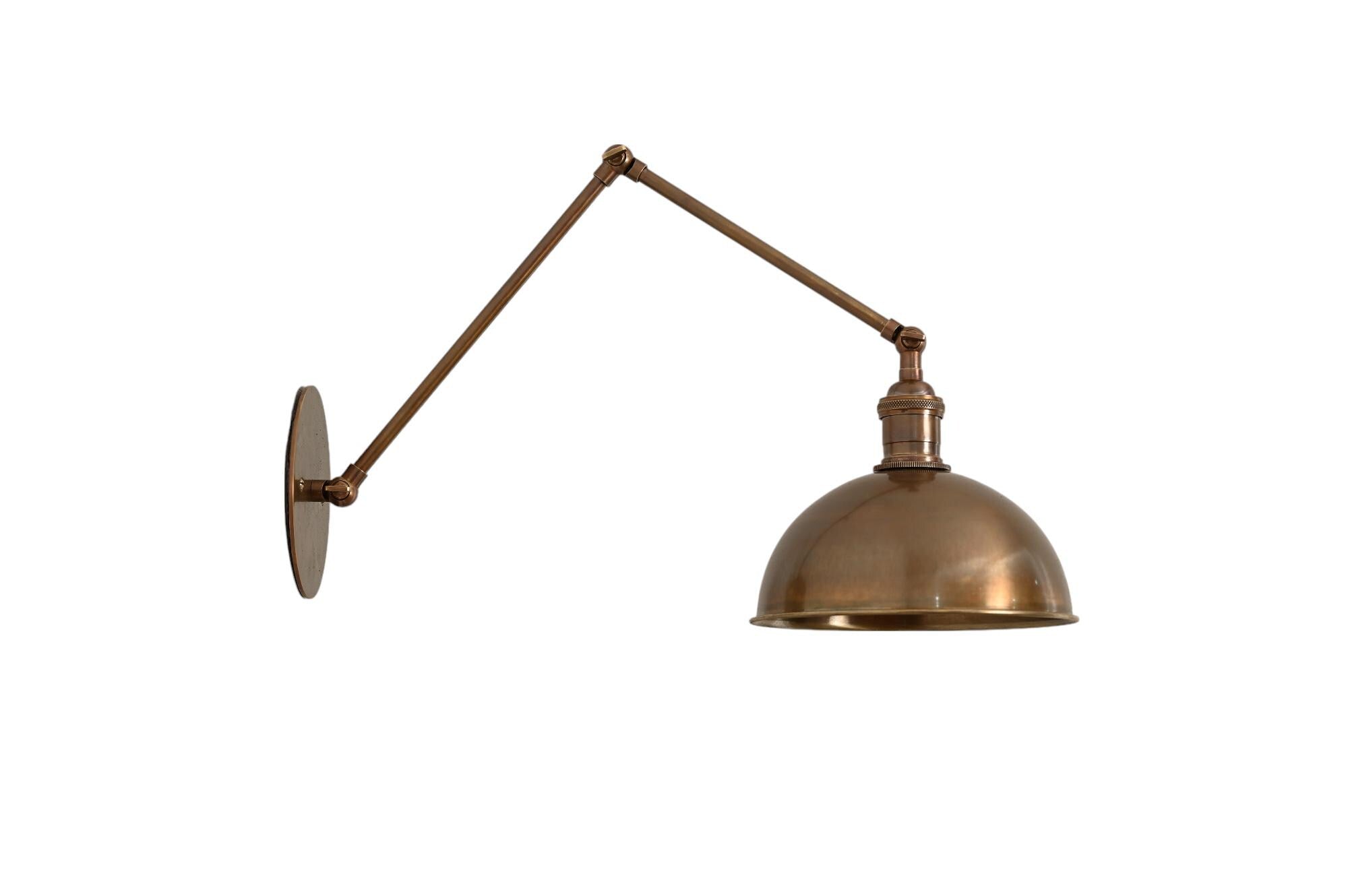 Handmade Brass Adjustable Wall Sconce: Vintage Style Lighting