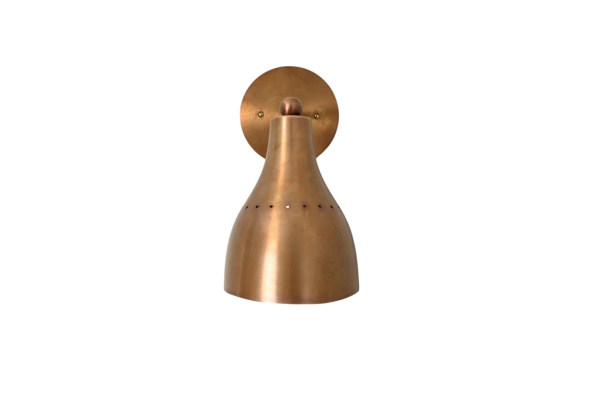 Single Light Brass Vintage Handcrafted Sputnik Perforated Wall Light Sconce Fixture