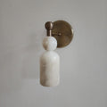 Genuine Alabaster Marble Wall Sconce | Solid Brass Fixture | Handmade Luxury Lighting