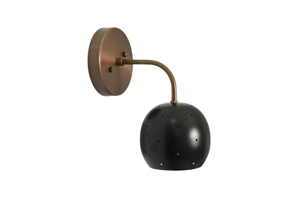 Handmade Brass Sconce: Mid-Century Modern Perforated Ball Wall Lamp