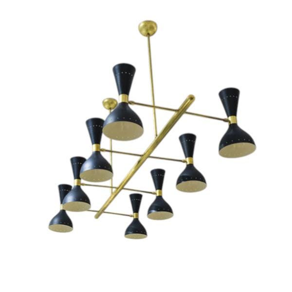 8 light linear handmade diablo  sputnik chandelier lighting fixture