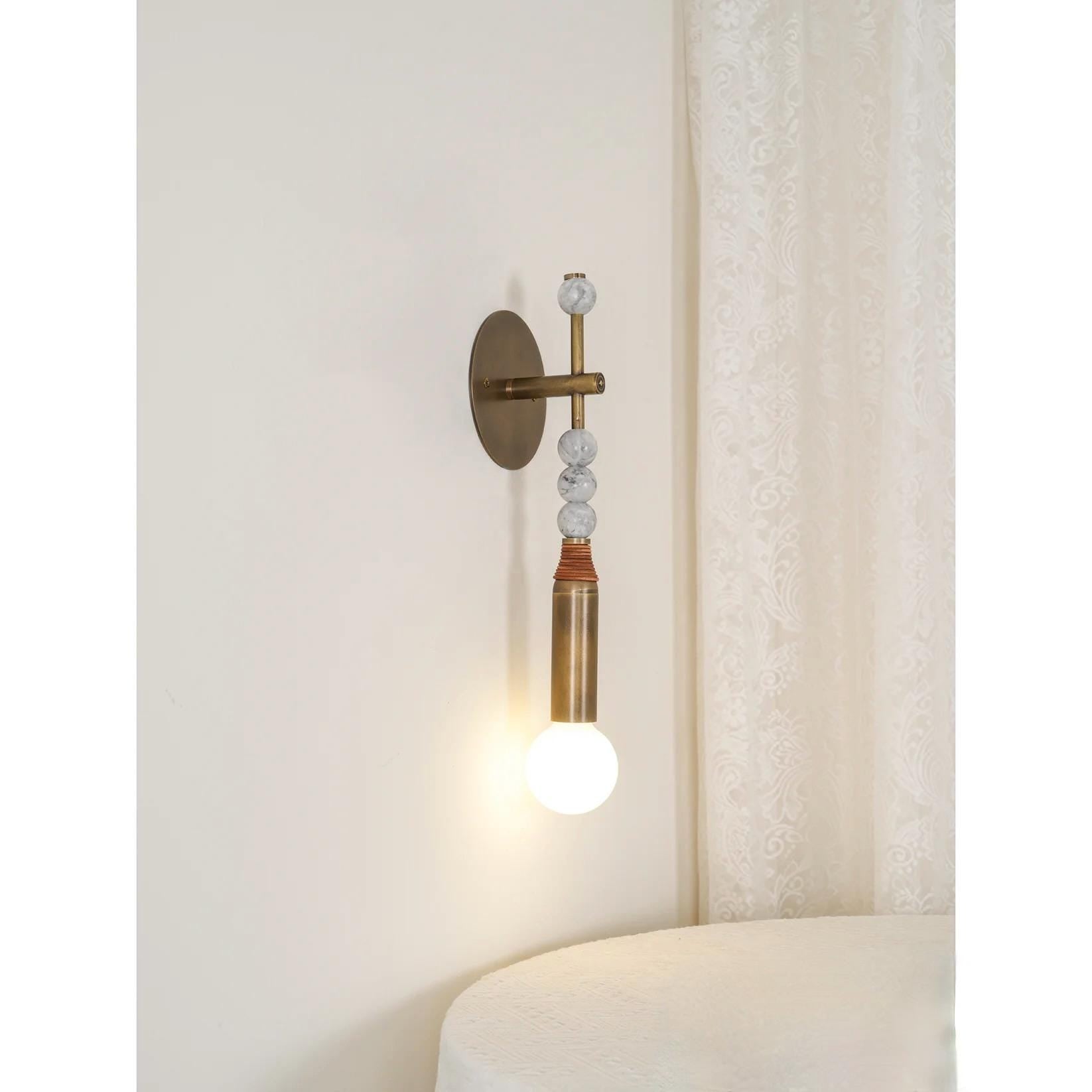One Light Tom Marble Ball Brass Sputnik Fixture