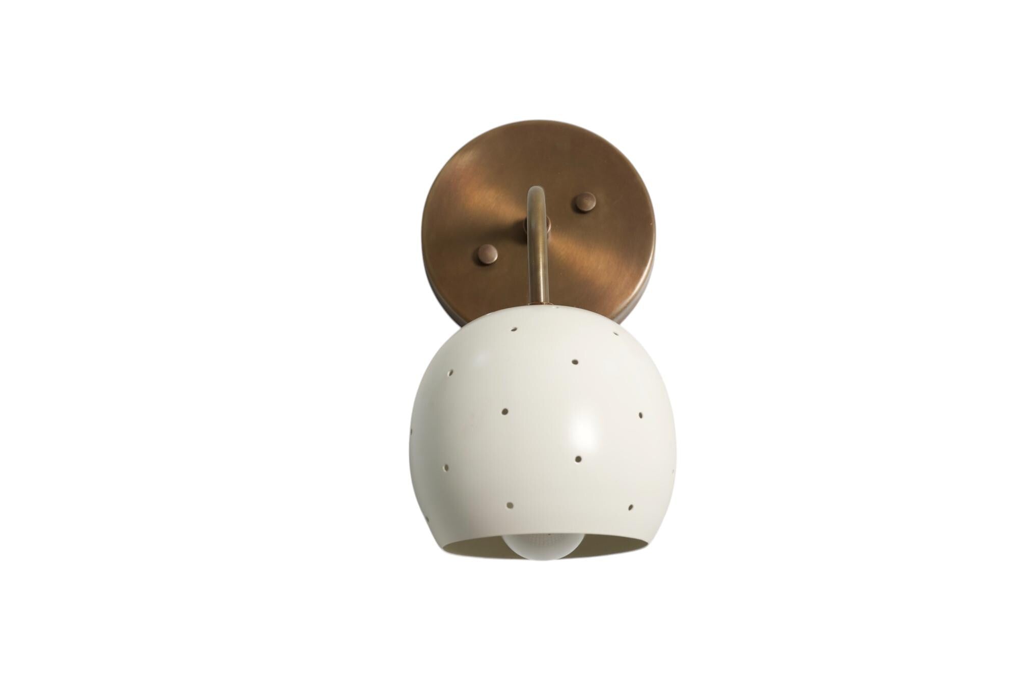 Handmade Brass Sconce: Mid-Century Modern Perforated Ball Wall Lamp