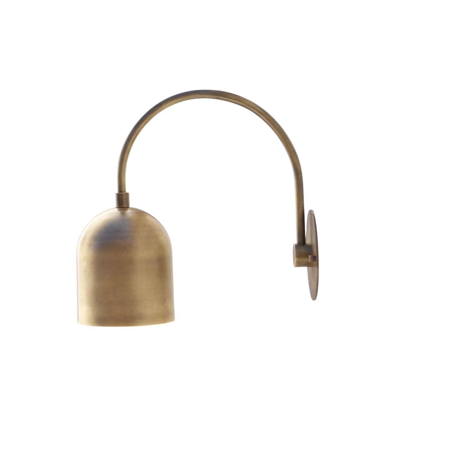 One Light Curved Shape Brass Sputnik Wall Fixture