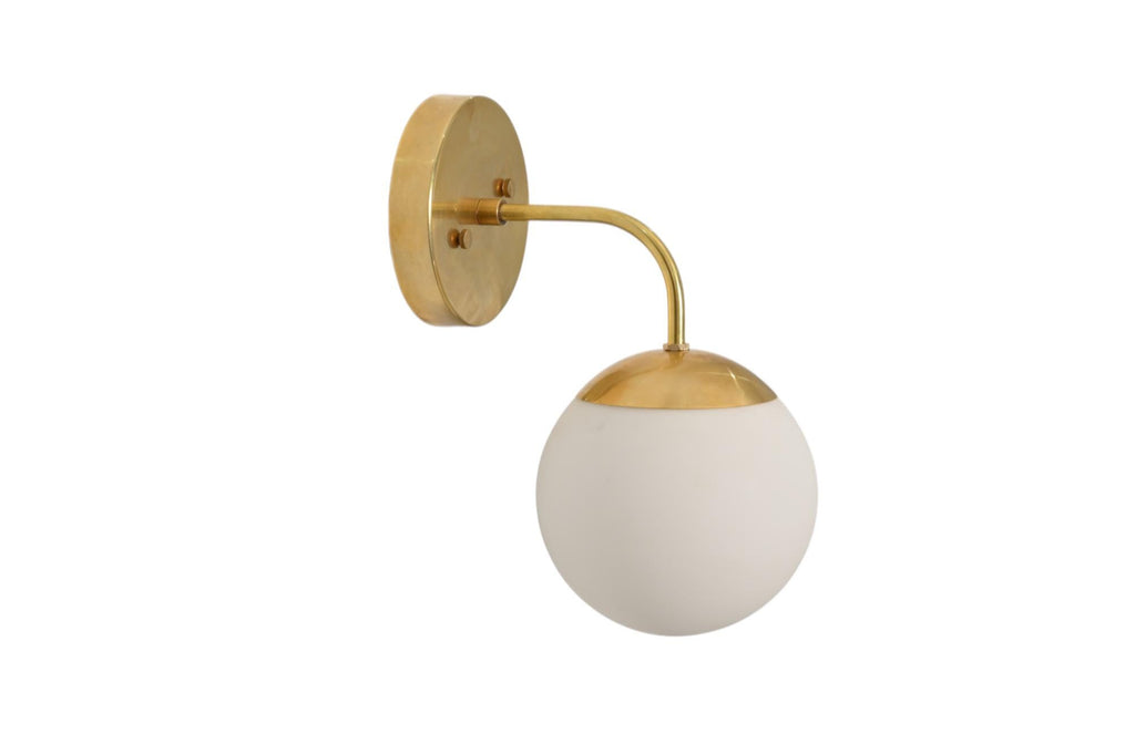 Handmade Brass Globe Wall Sconce - Modern Light Fixture
