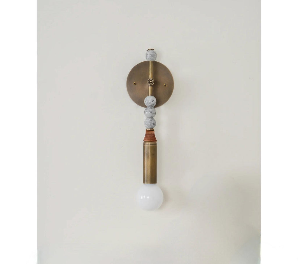 One Light Tom Marble Ball Brass Sputnik Fixture