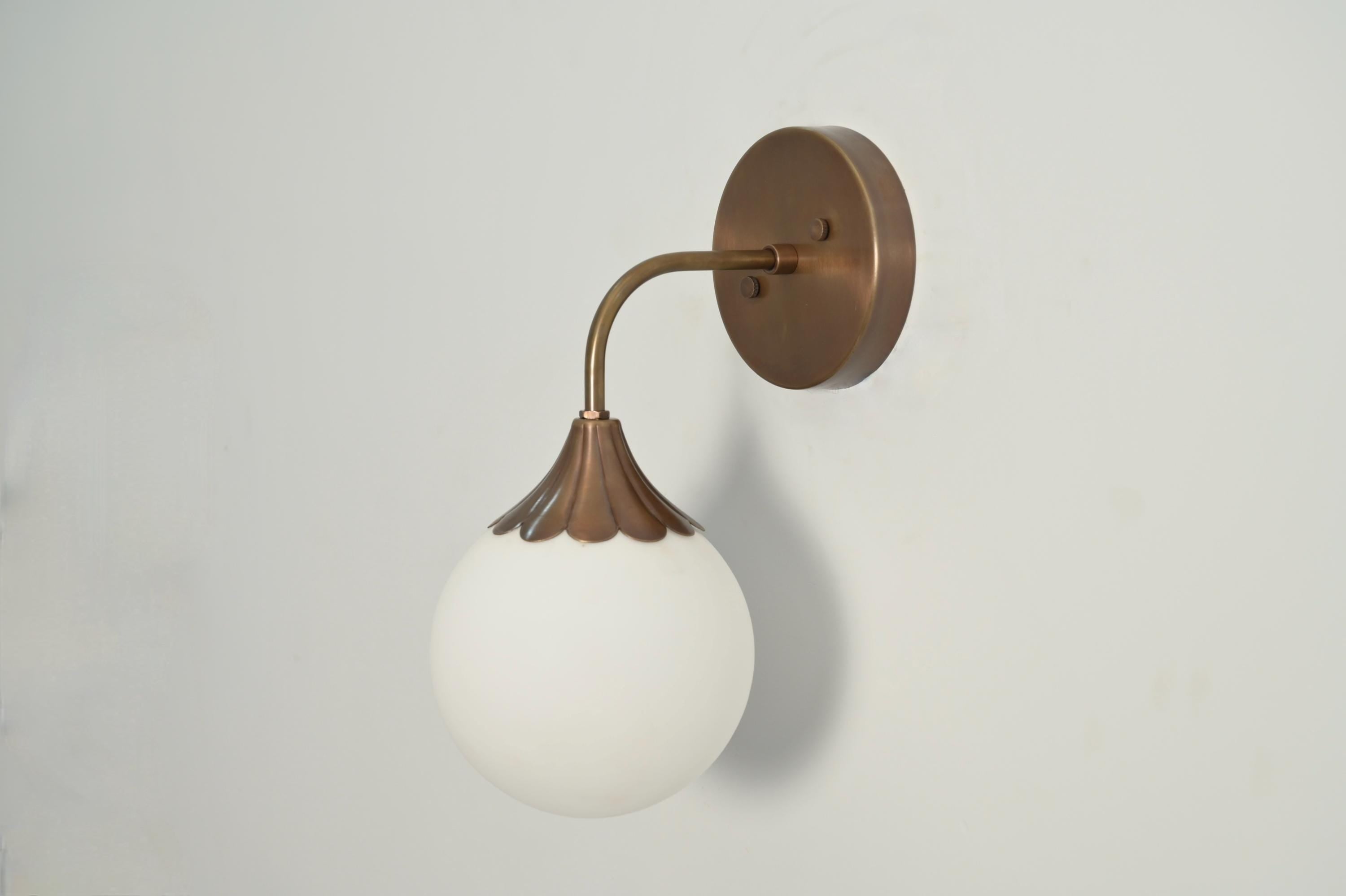 Handmade Brass Sconce: Mid-Century Modern Scallop Wall Lamp