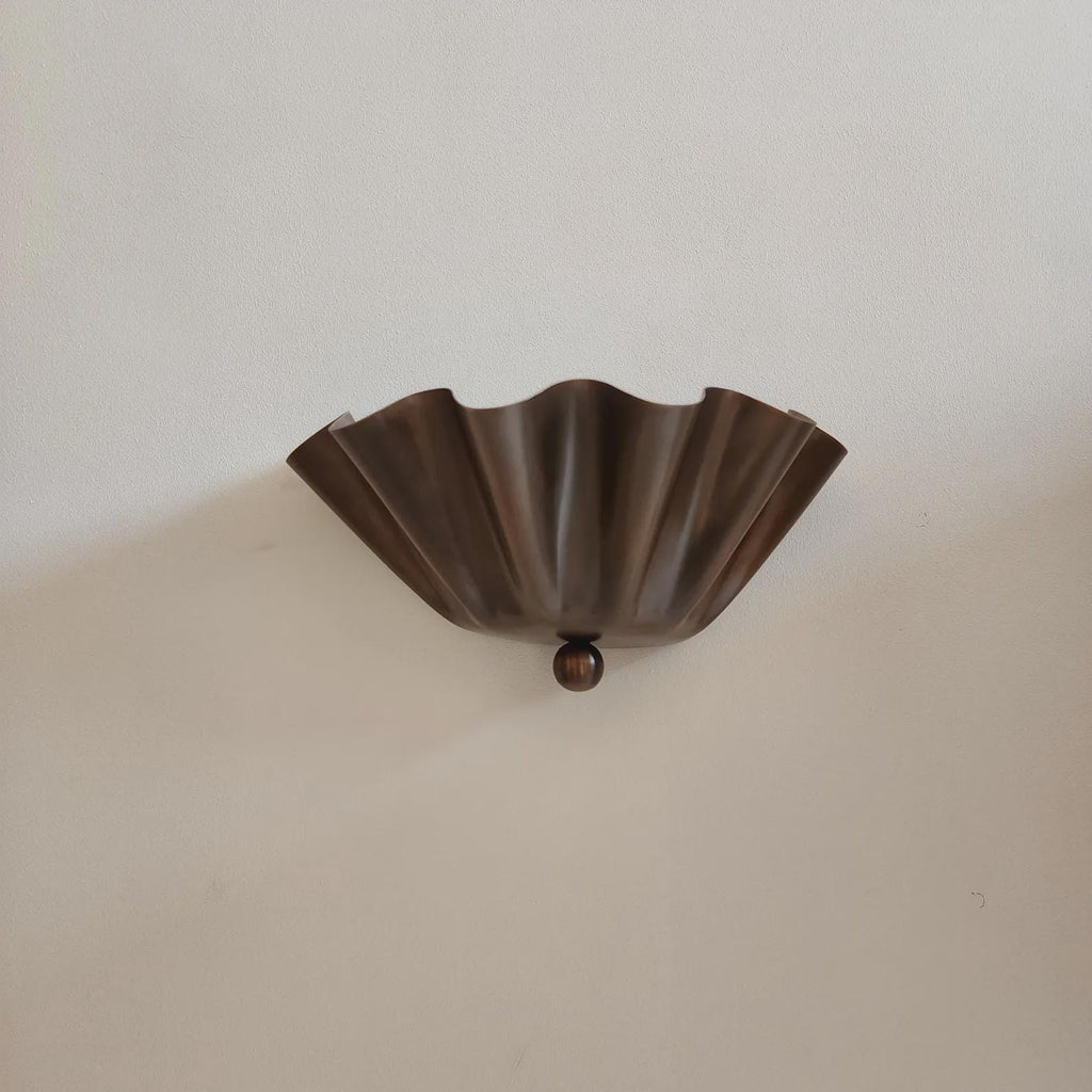 Half Flower Brass Wall Sconce – Handmade Floral-Inspired Wall Light for Bedroom, Hallway, or Patio