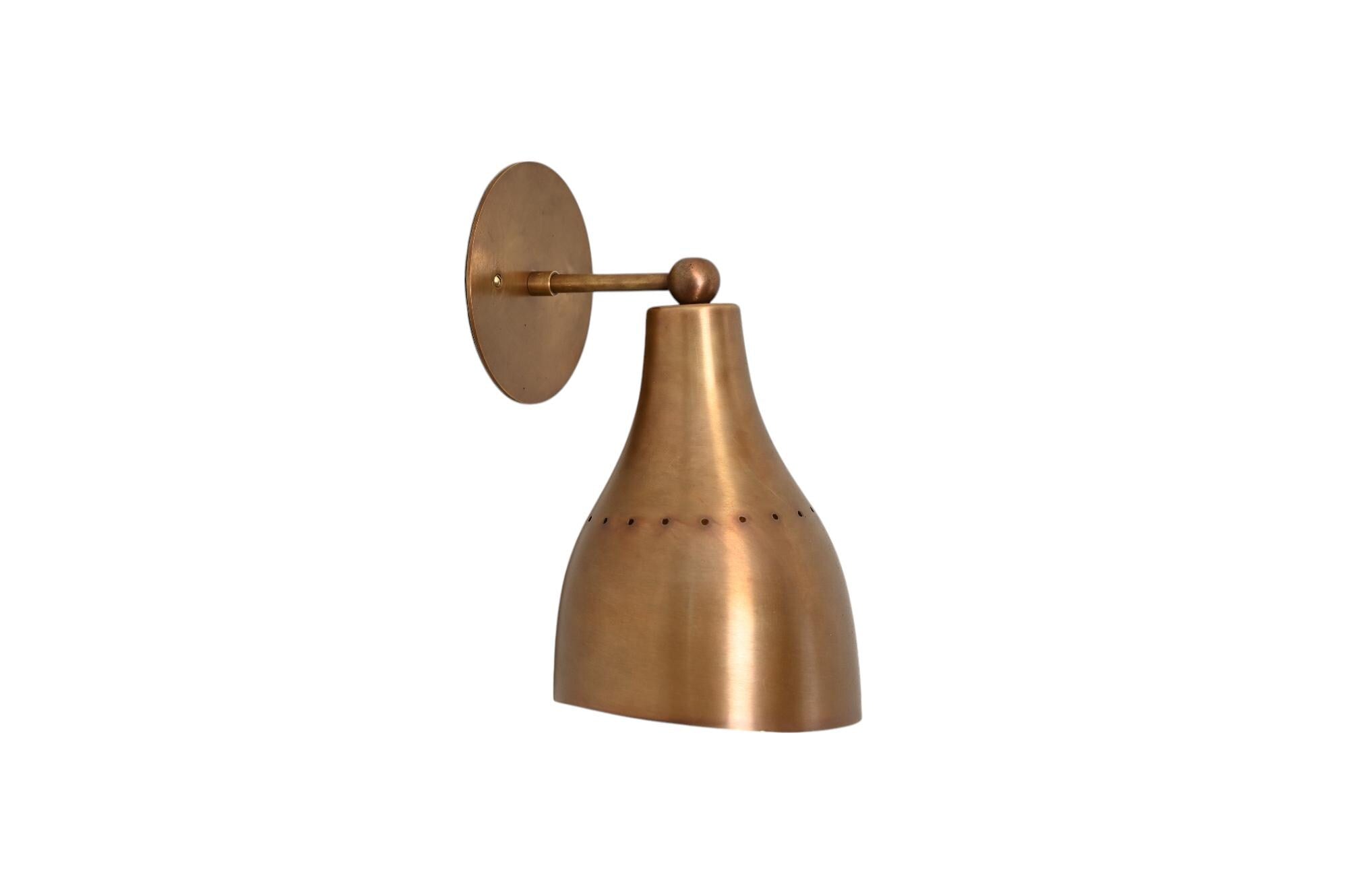 Single Light Brass Vintage Handcrafted Sputnik Perforated Wall Light Sconce Fixture