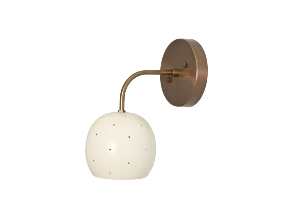 Handmade Brass Sconce: Mid-Century Modern Perforated Ball Wall Lamp