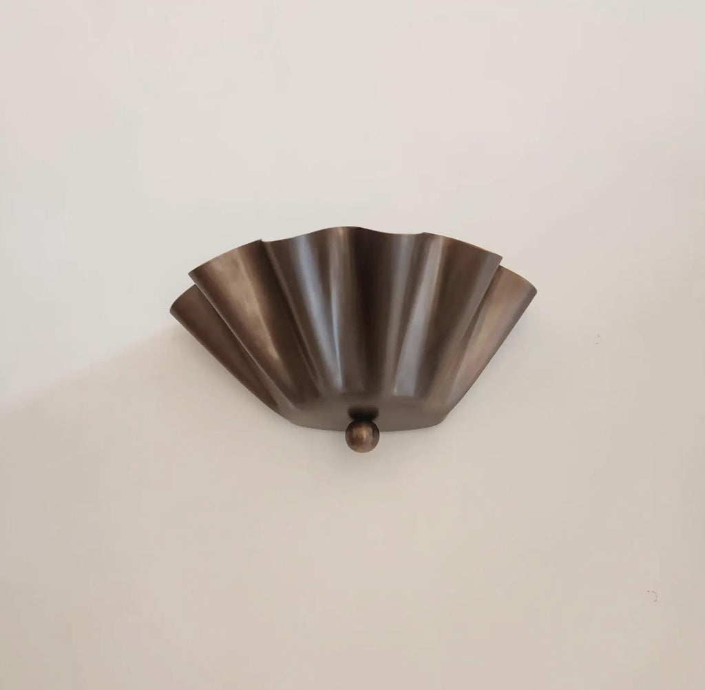 Half Flower Brass Wall Sconce – Handmade Floral-Inspired Wall Light for Bedroom, Hallway, or Patio