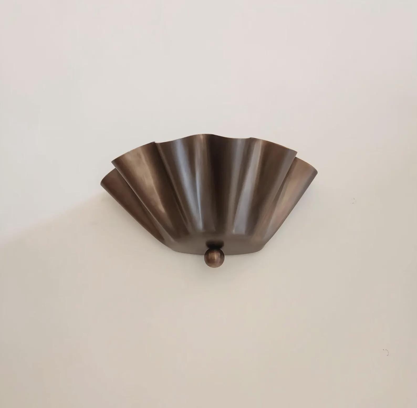 Half Flower Brass Wall Sconce – Handmade Floral-Inspired Wall Light for Bedroom, Hallway, or Patio