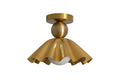 One Light Handmade Vintage Waved Round Shade Flush Mount Ceiling Lamp Fixture
