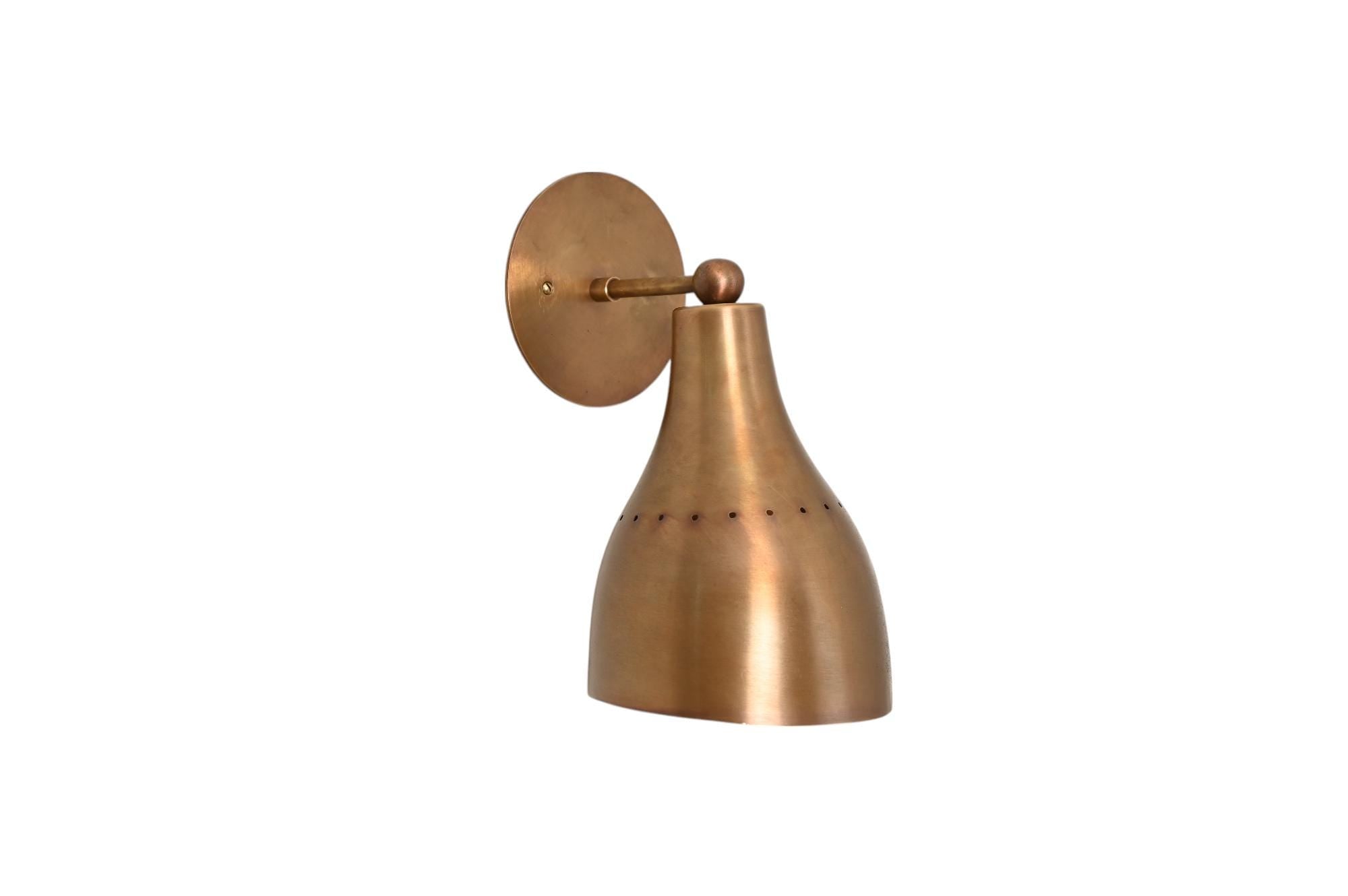 Single Light Brass Vintage Handcrafted Sputnik Perforated Wall Light Sconce Fixture