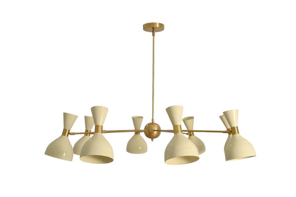 8 Light Stilnovo Diablo Handcrafted Sputnik Chandelier  with Hourglass Detail Lighting Fixture
