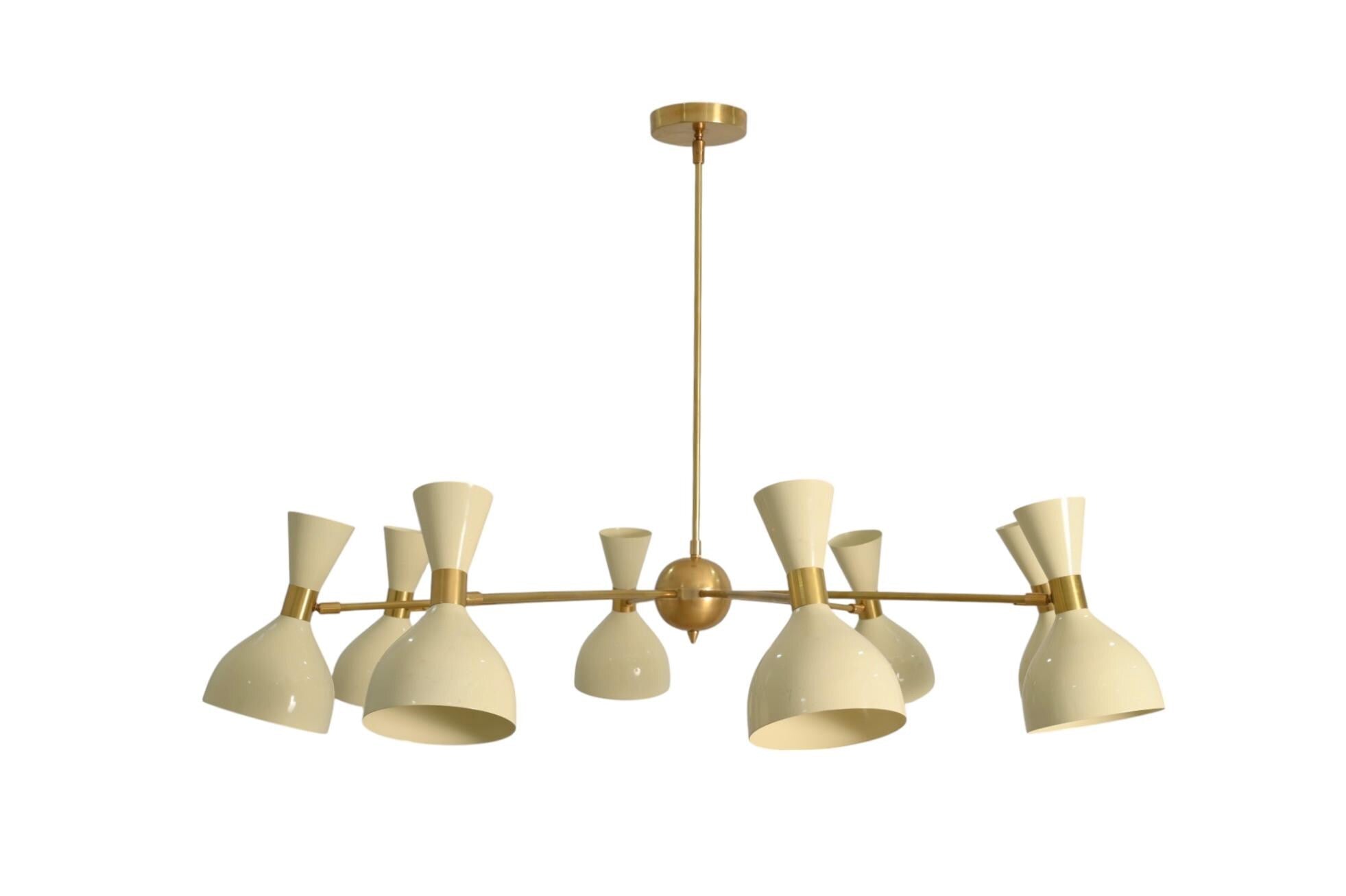 8 Light Stilnovo Diablo Handcrafted Sputnik Chandelier  with Hourglass Detail Lighting Fixture