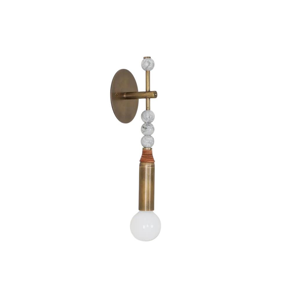 One Light Tom Marble Ball Brass Sputnik Fixture