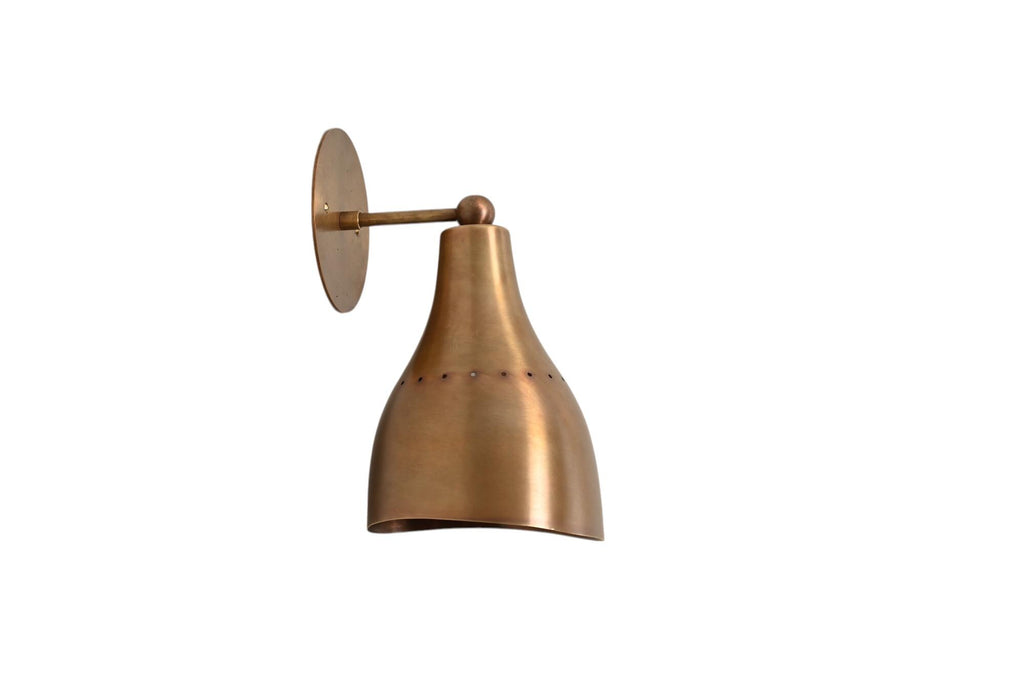 Single Light Brass Vintage Handcrafted Sputnik Perforated Wall Light Sconce Fixture