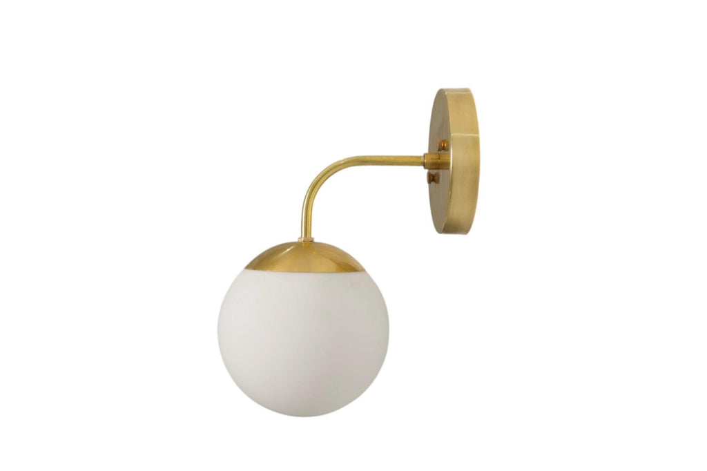 Handmade Brass Globe Wall Sconce - Modern Light Fixture