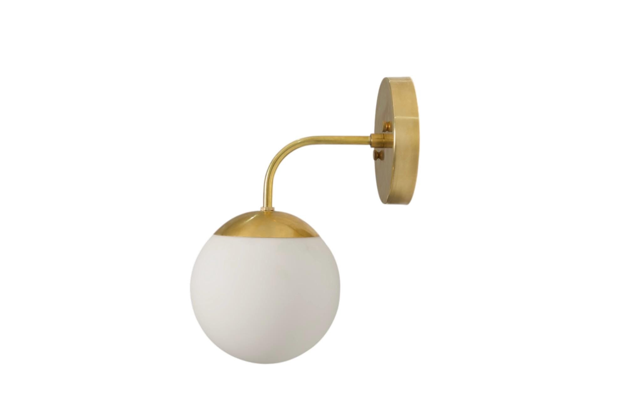 Handmade Brass Globe Wall Sconce - Modern Light Fixture