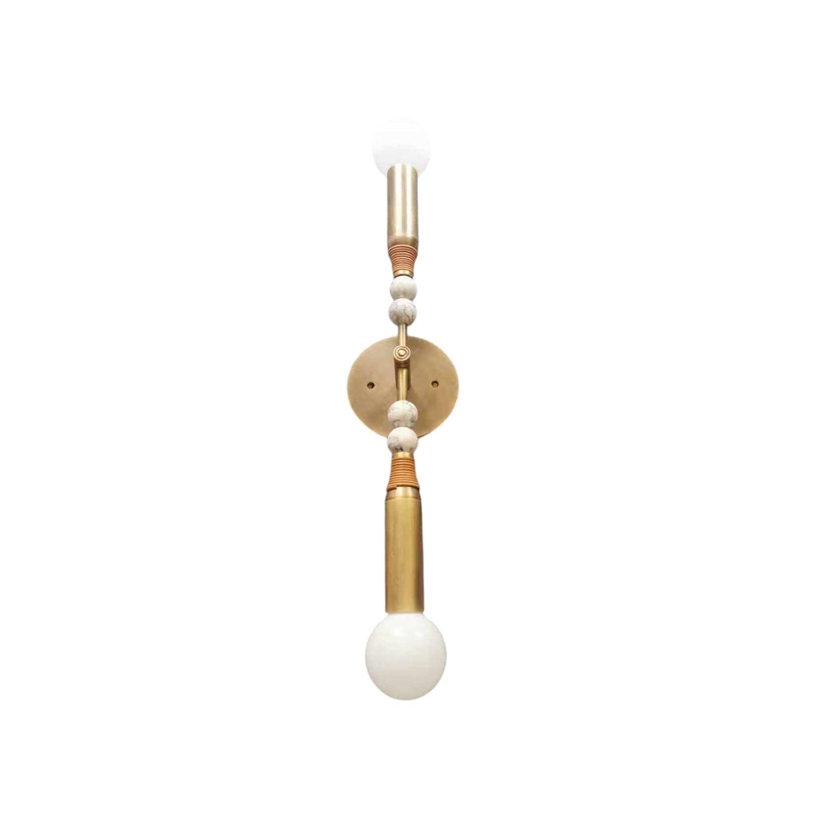 2 Light Marble Ball Vanity Brass Sputnik Fixture