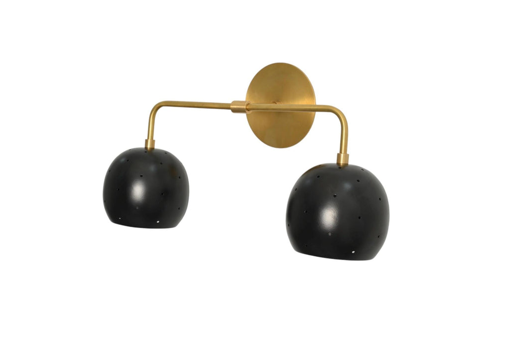 Handmade Brass Double Wall Sconce: Mid-Century Vanity Light