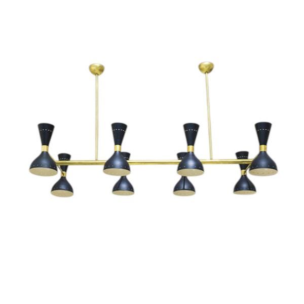 8 light linear handmade diablo  sputnik chandelier lighting fixture